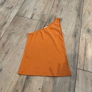 Women’s one shoulder rust colored tank top size medium abound